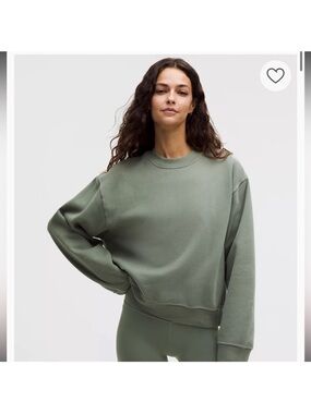 Olive Green Oversized Crewneck Sweatshirt
